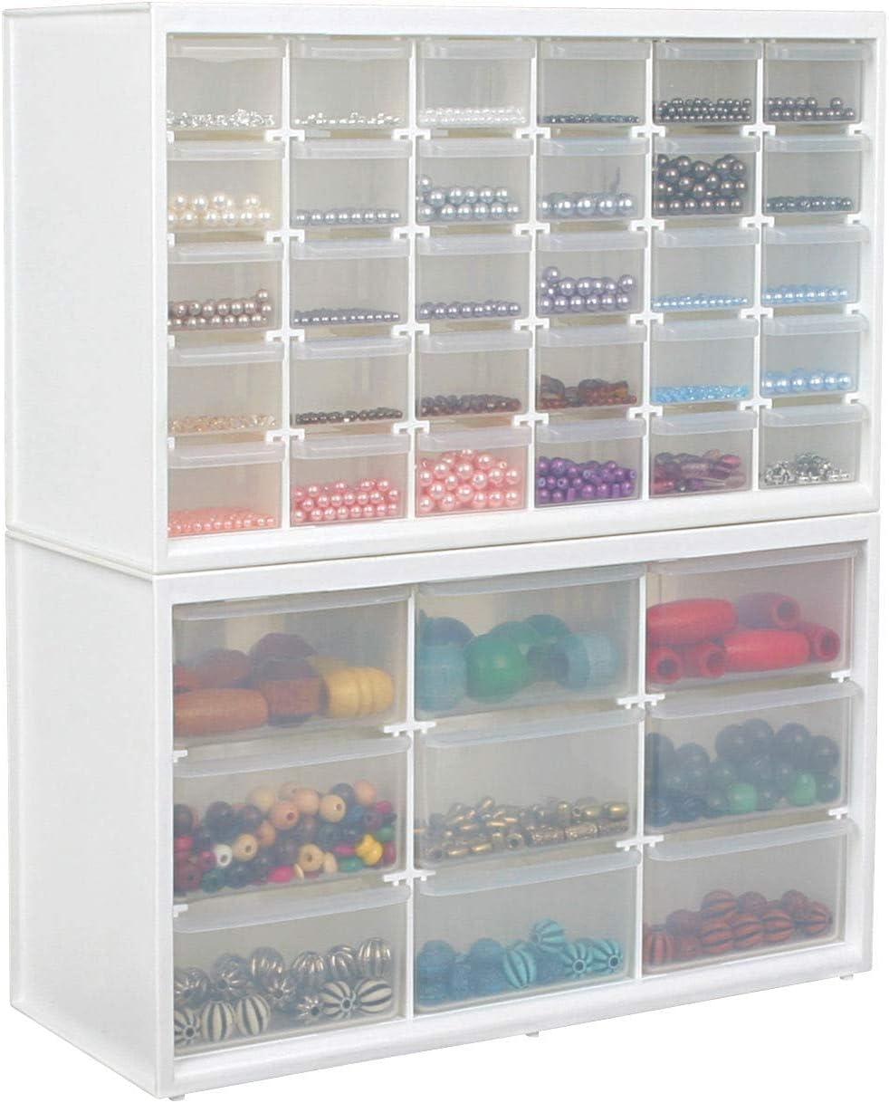 White Plastic 9-Drawer Wall-Mounted Storage Cabinet