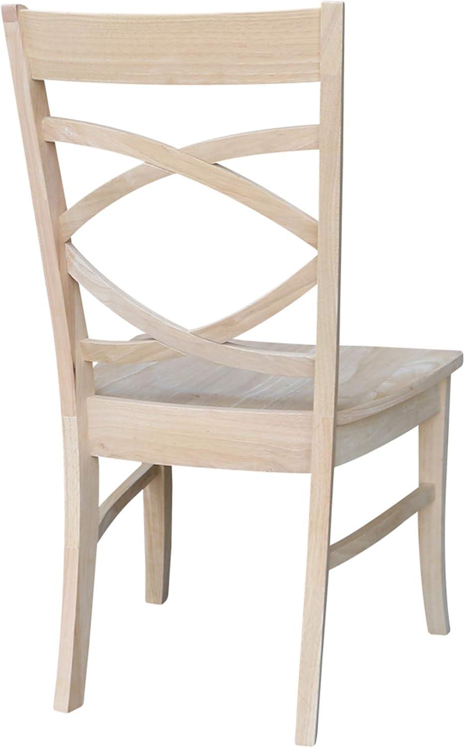 Milano High Cross-Back Beige Upholstered Dining Chair