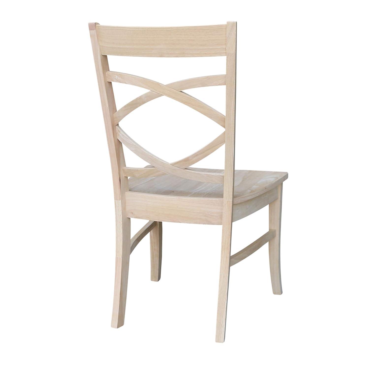 International Concepts Set of Two Milano Chairs with Wood Seats