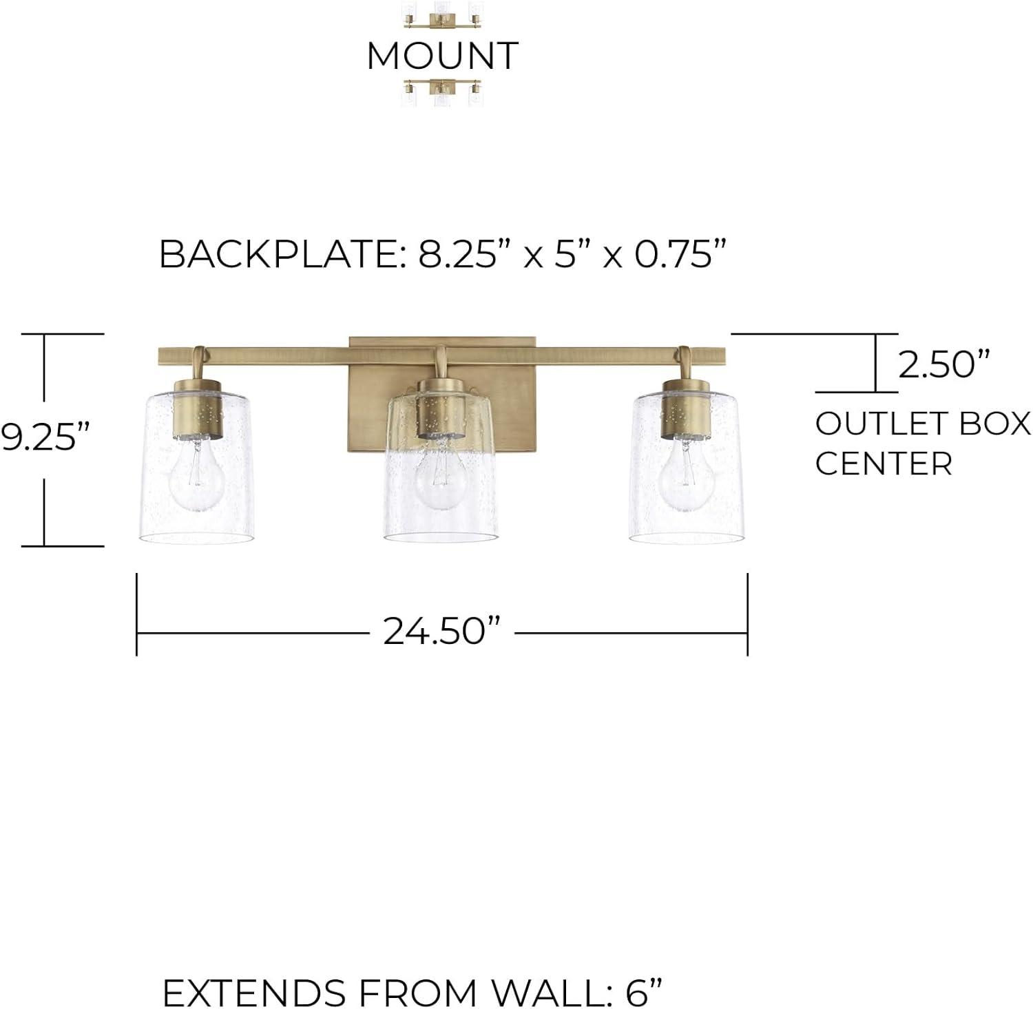 Capital Lighting 128531-449 Greyson 3 Light 25" Wide Bathroom Vanity Light - Brass