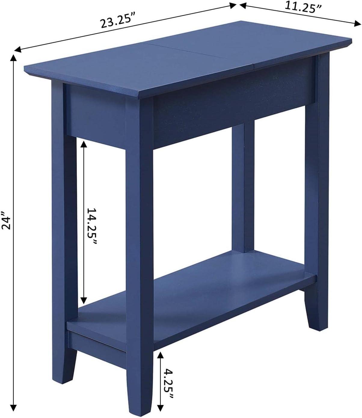 Convenience Concepts American Heritage Flip Top End Table, Cobalt Blue