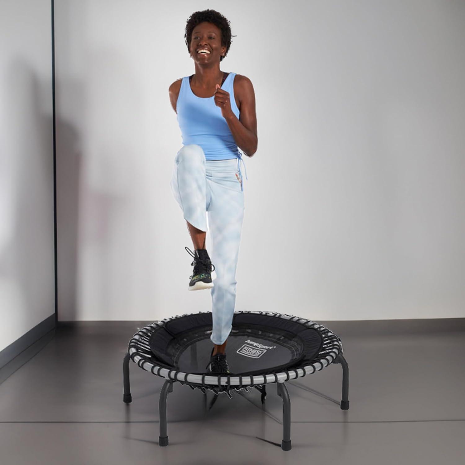 JumpSport JumpSport 370 Home Gym 39" Heavy Duty Fitness Trampoline with 4-In-1 DVD, Black