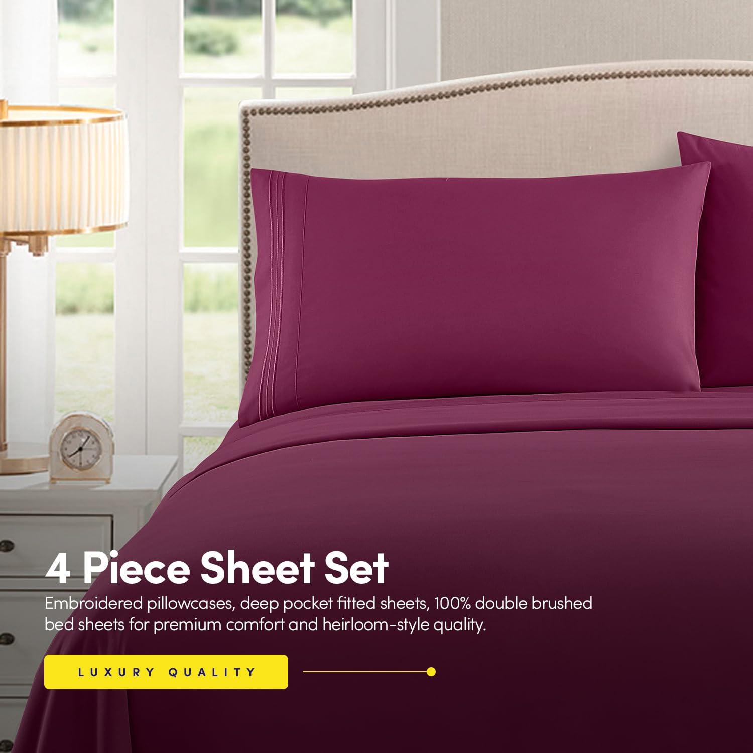 1500 Supreme Collection Queen Sheet Sets Beige Cream - Luxury Hotel Bed Sheets and Pillowcase Set for Queen Mattress - Extra Soft, Elastic Corner Straps, Deep Pocket Sheets, Queen Beige Cream