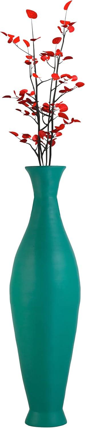 Uniquewise Modern Bamboo Floor Vase - Decorative 43-inch Vase for Living Room, Dining Room, or Entryway - Fill with Dried Branches or Flowers, Green