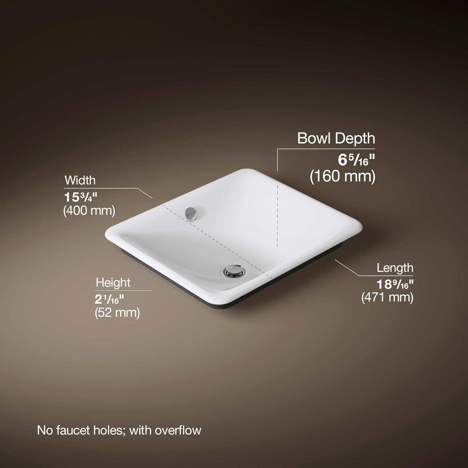 Iron Plains 6.3" Tall Metal Rectangular Bathroom Sink with Overflow