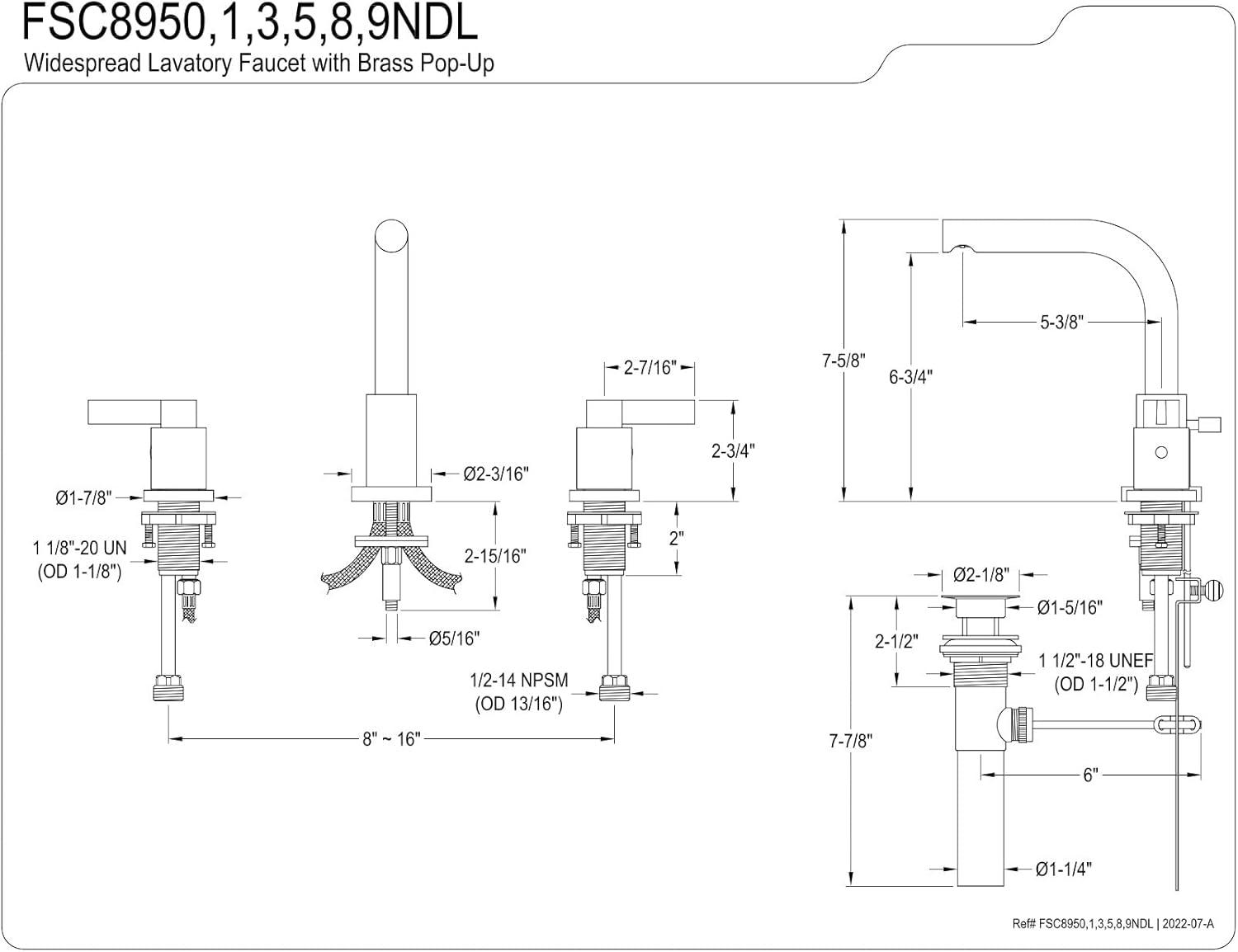 NuvoFusion 8" Polished Nickel Widespread Bathroom Faucet