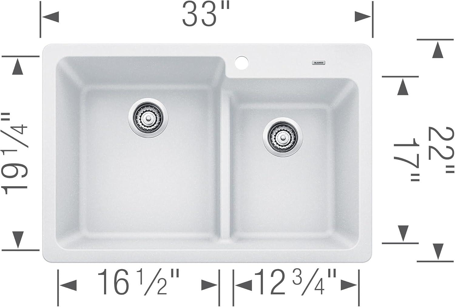 Blanco 442092 Grandis 33" Drop-In Or Undermount Double Basin Silgranit Kitchen Sink -