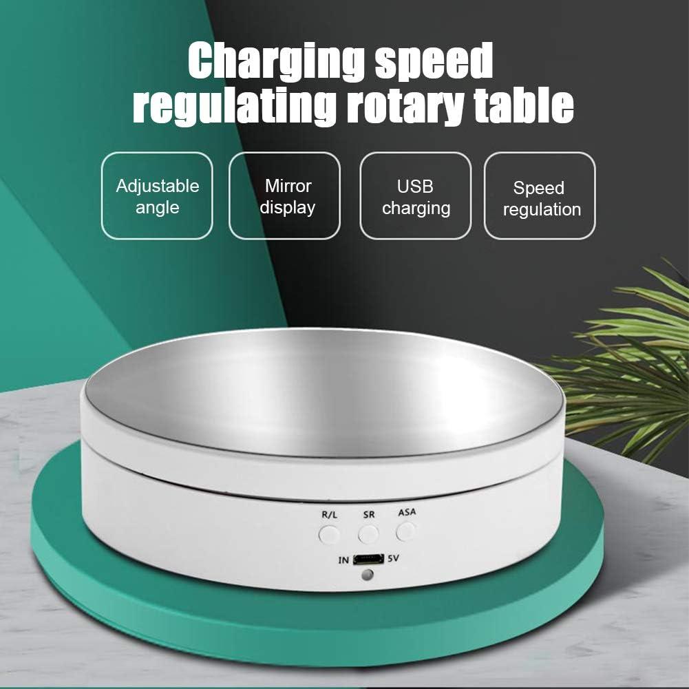 Black and Silver 5.43 Inch Motorized Rotating Display Stand