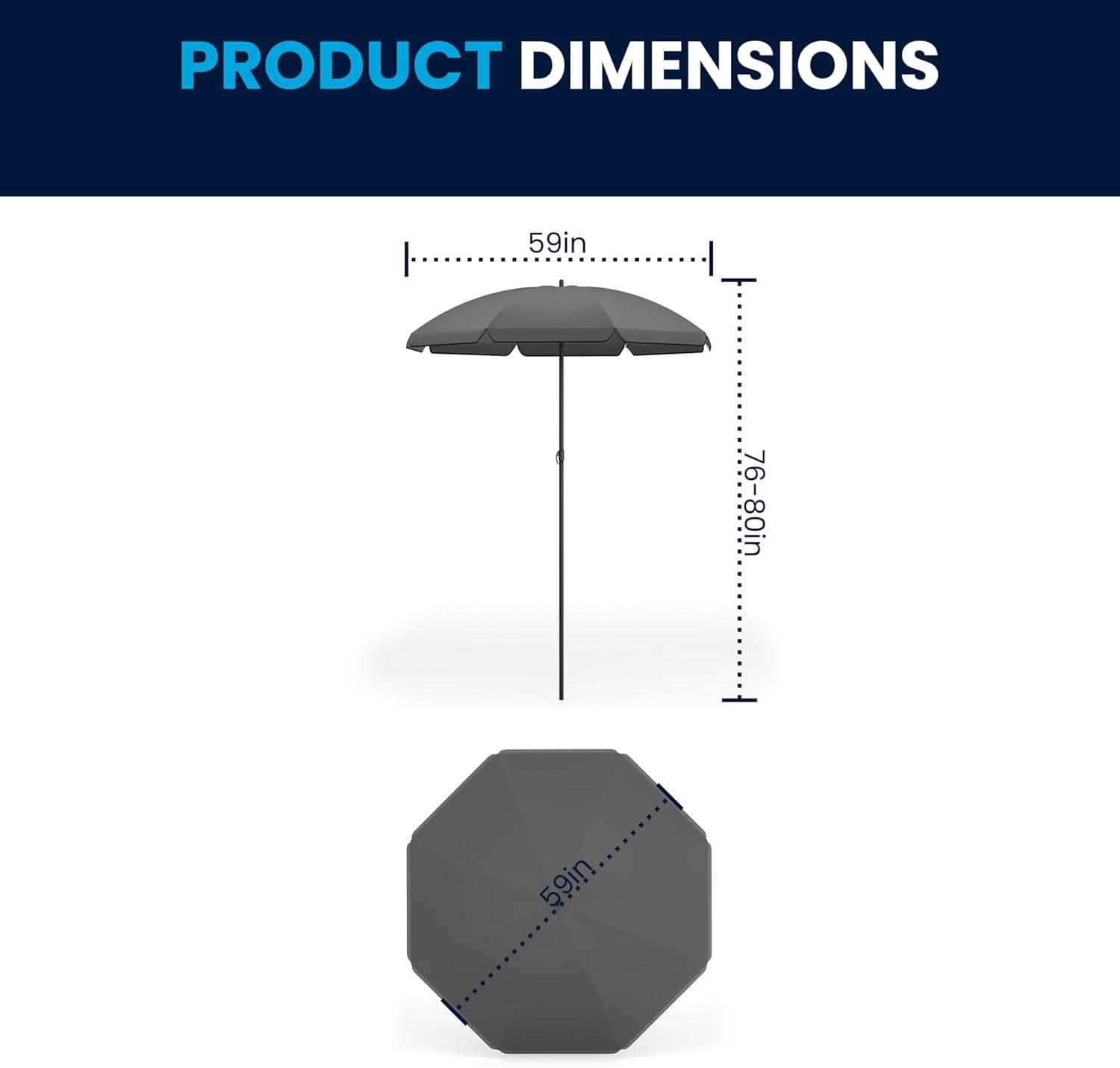 Flash Furniture Nantucket 6 Piece Patio Garden Set with Table, Umbrella and 4 Folding Chairs