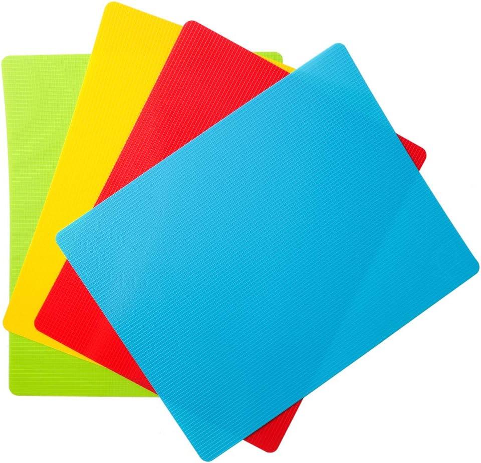 Color-Coded Flexible Plastic Chopping Mats Set of 4