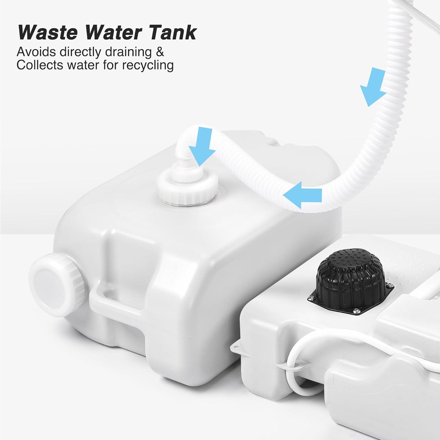 White Portable Camping Sink with Water Tank