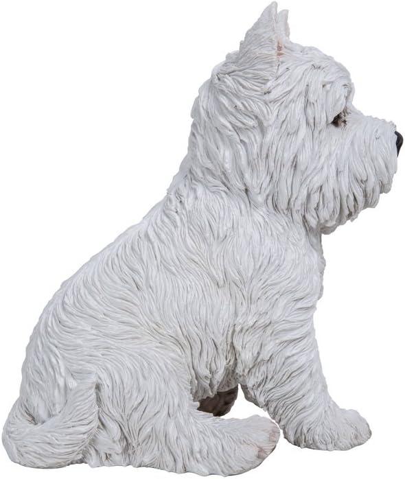 Hi-Line Gift Ltd. Sitting White Terrier Dog Statue