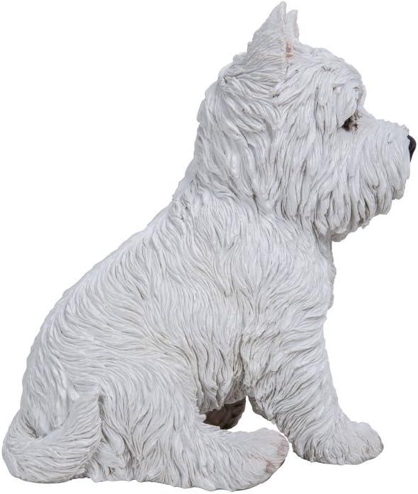 Sitting White Terrier Dog Statue