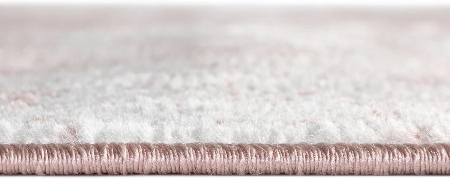 Unique Loom Oxford Collection Area Rug - Bodleian (2' x 3' Rectangle Pink/Ivory)