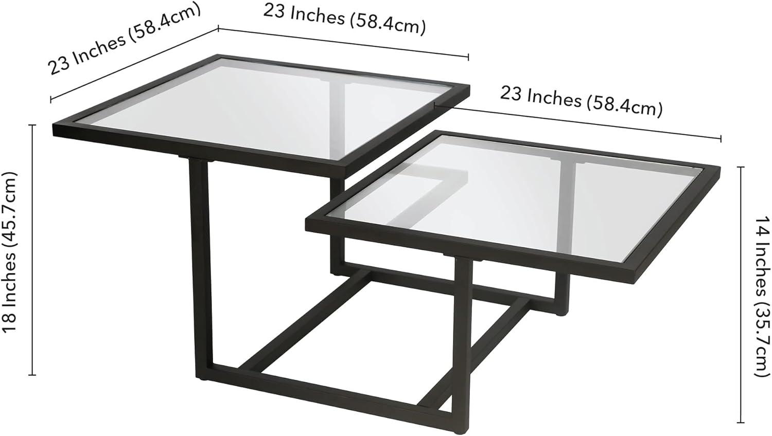 Evelyn&Zoe Amalie 43" Wide Square Coffee Table, Blackened Bronze