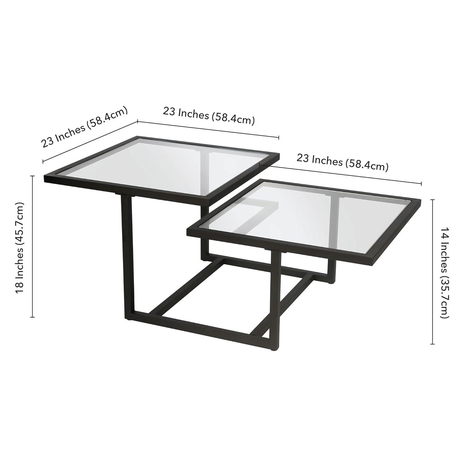 Evelyn&Zoe Amalie 43" Wide Square Coffee Table, Blackened Bronze