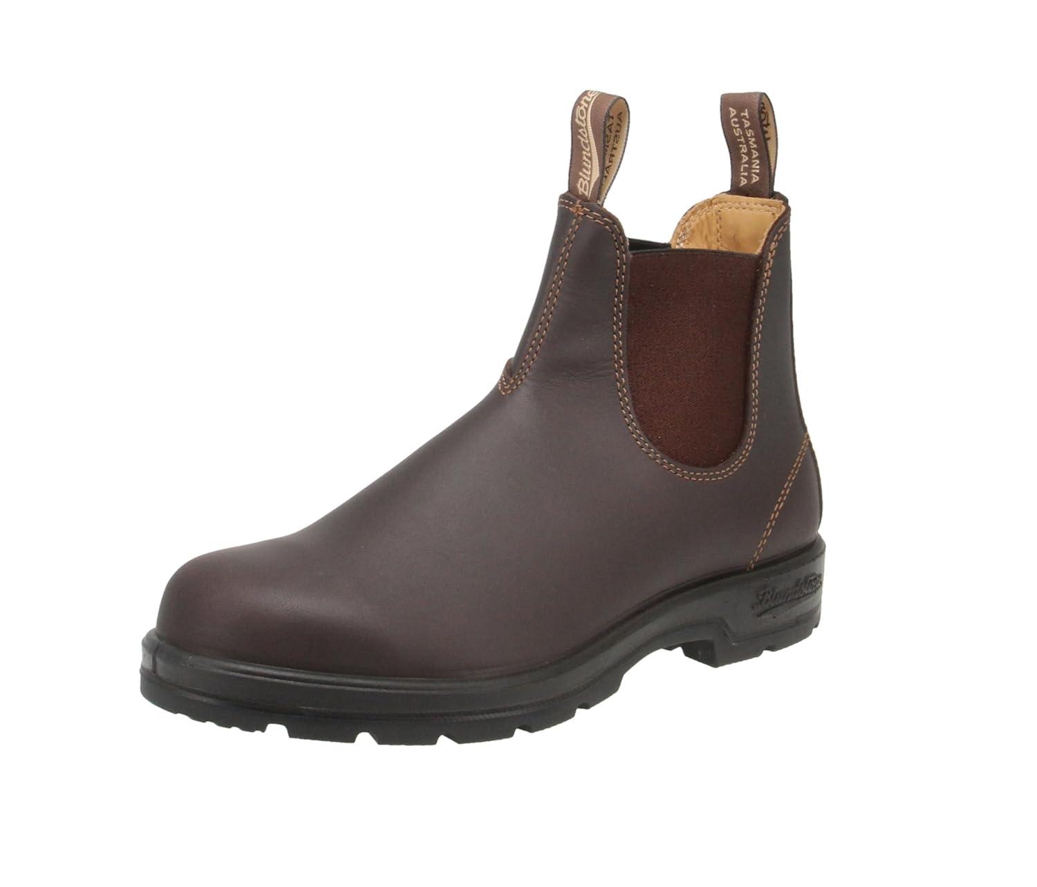 Blundstone 550 Unisex Chelsea Boots, Premium Water Resistant Leather with a Cushioned Midsole and Elastic Side For Men and Women, Walnut Brown 10 AU