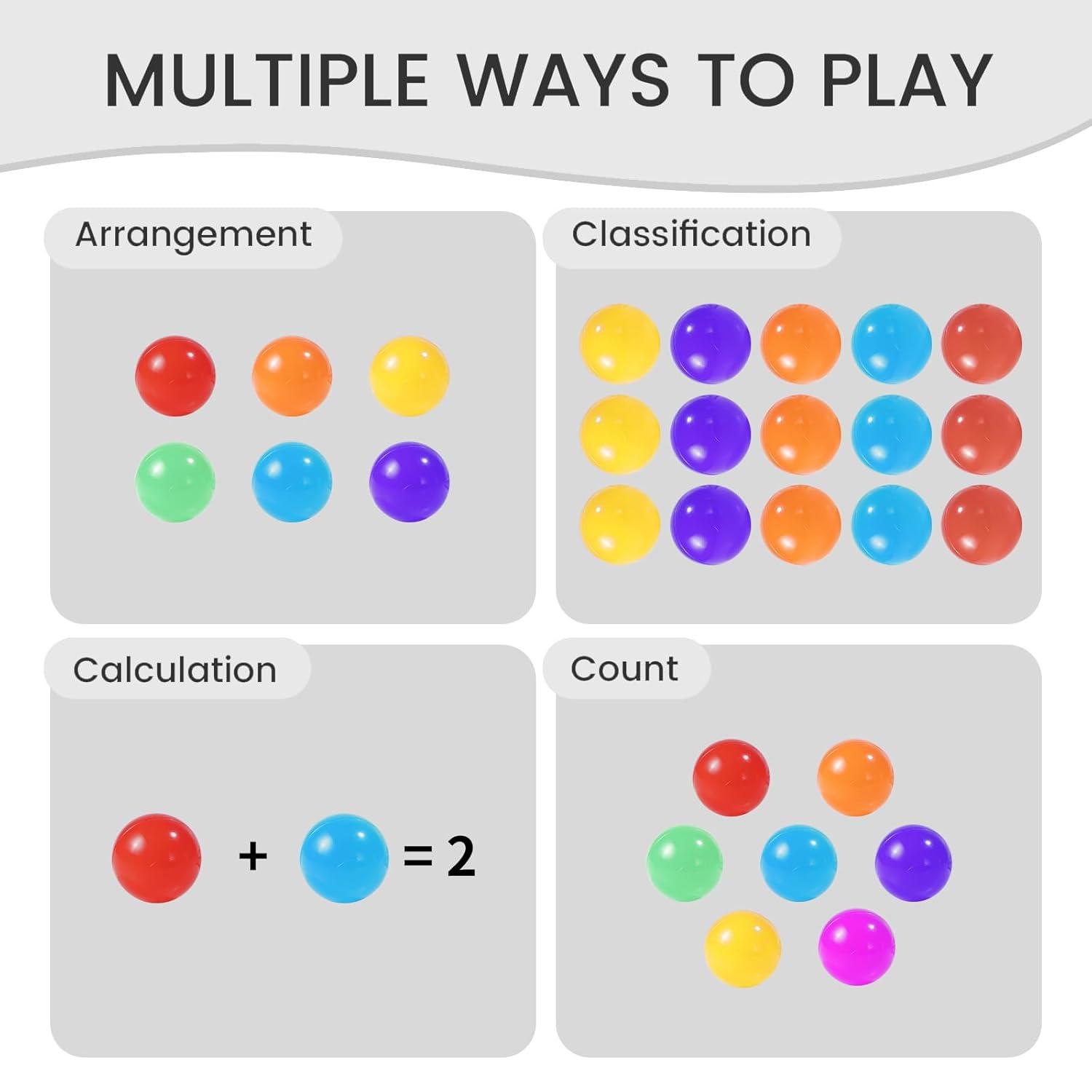 Anvazise 100Pcs Ball Pit Balls Thickened Eco-friendly Smooth Reusable Bite-resistant Hand-on Ability PE Material Macaron Color Pit Balls Kindergarten Toy