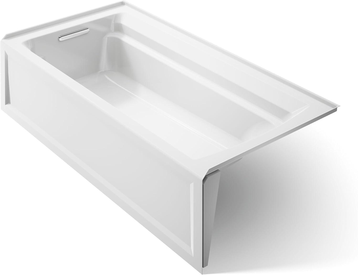 72" x 36" Acrylic Alcove Soaking Bathtub with Comfort Depth
