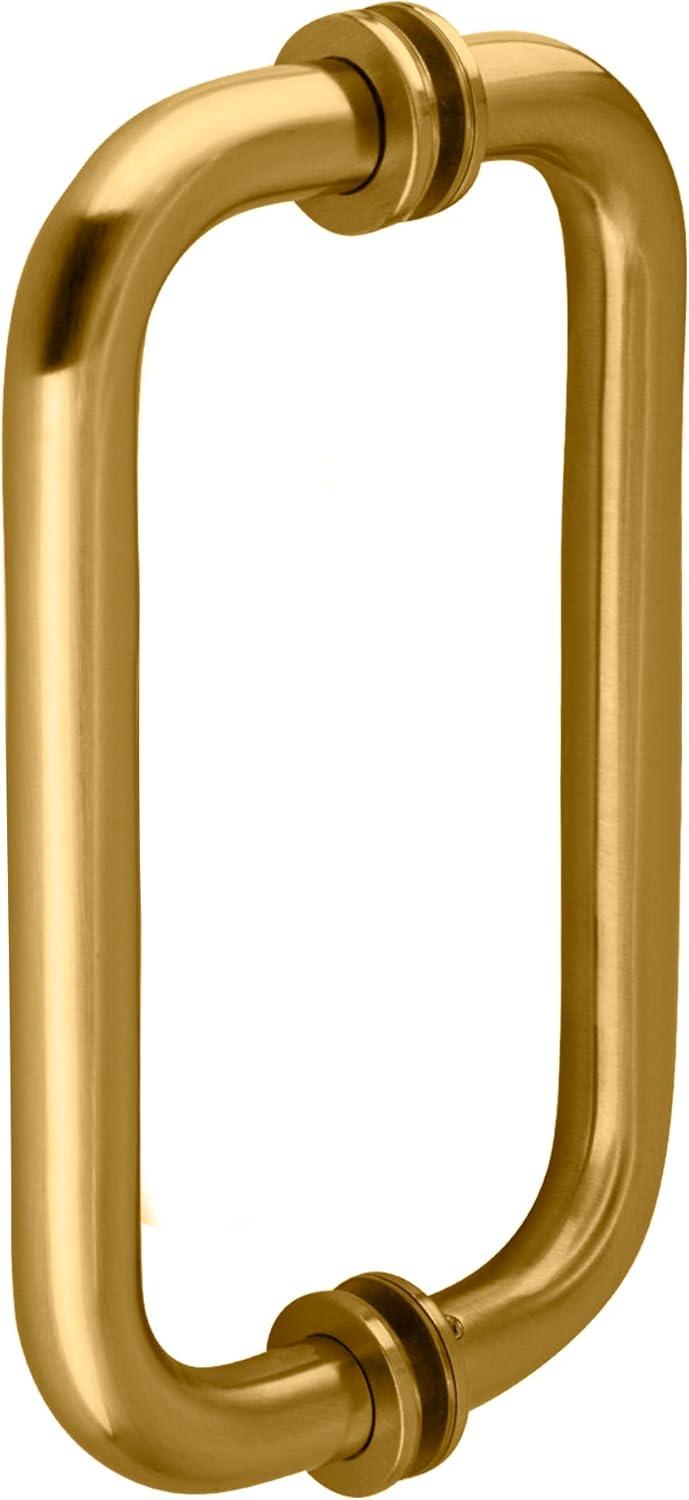 CRL BM8X8SB Satin Brass 8" BM Series Tubular Back-to-Back Pull Handle