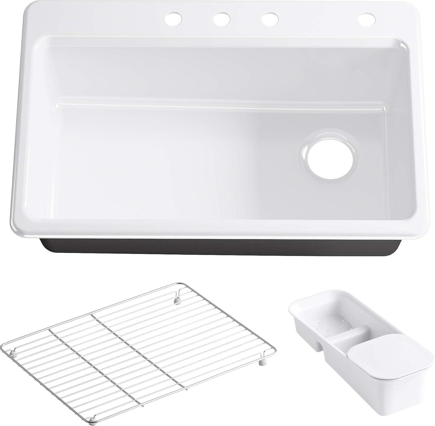 Riverby 33" L x 22" W x 9-5/8" Top-Mount Single Bowl Kitchen Sink W/ Accessories