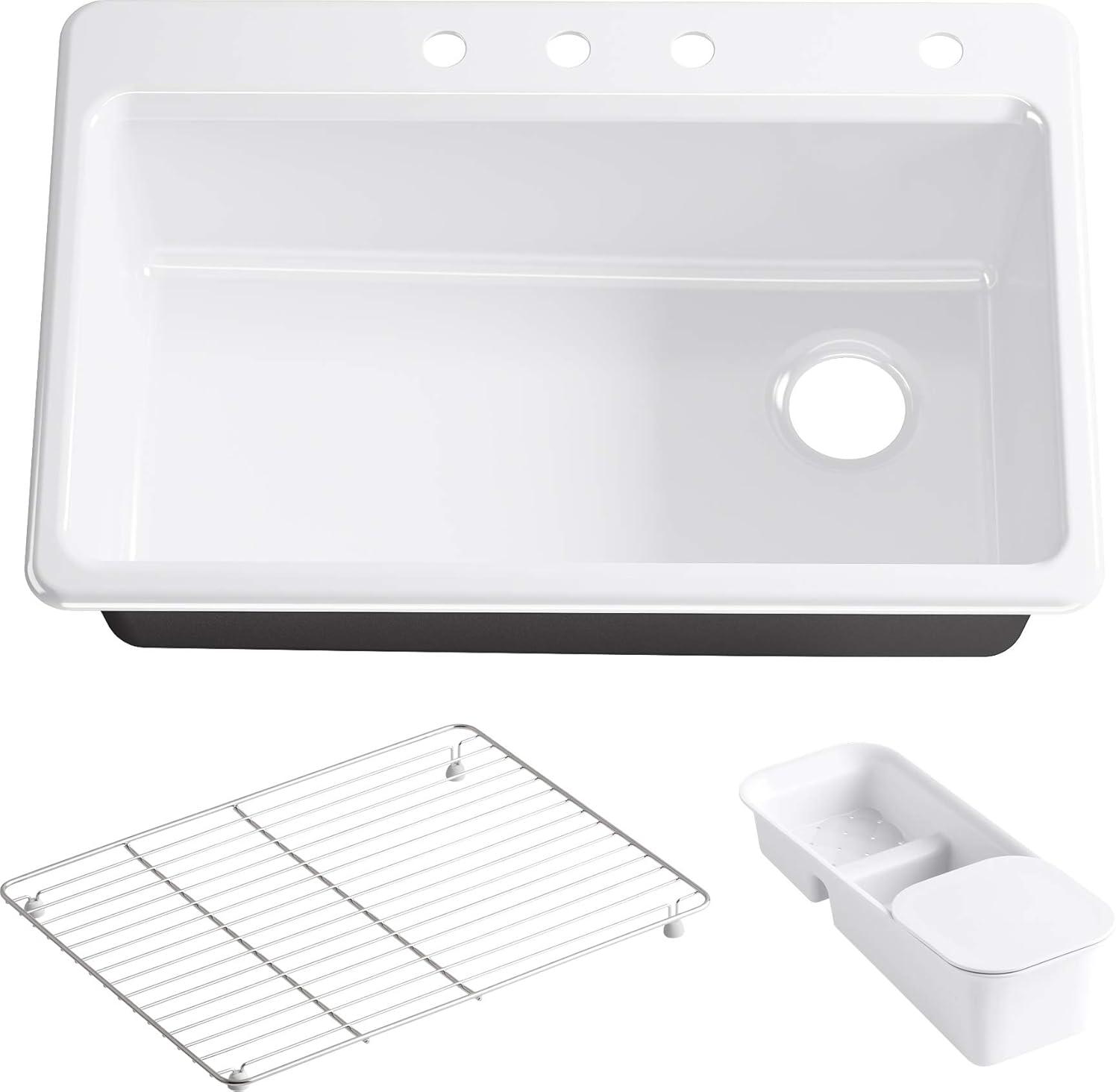 Riverby 33" L x 22" W x 9-5/8" Top-Mount Single Bowl Kitchen Sink W/ Accessories