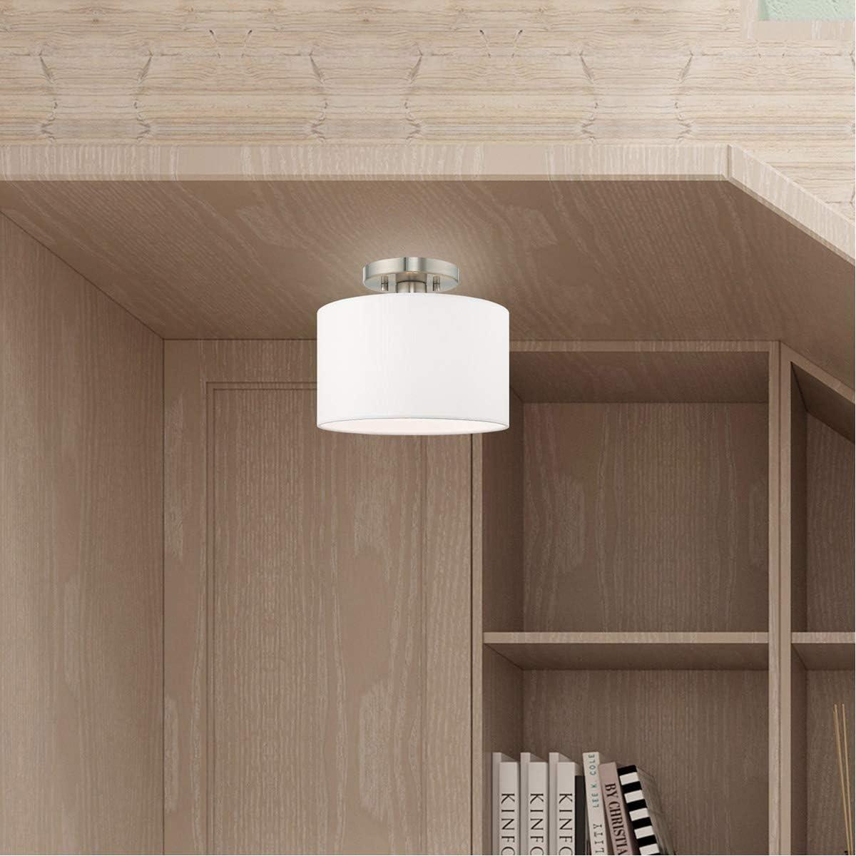 Livex Lighting Clark 1 - Light Semi-Flush Mount in  Brushed Nickel