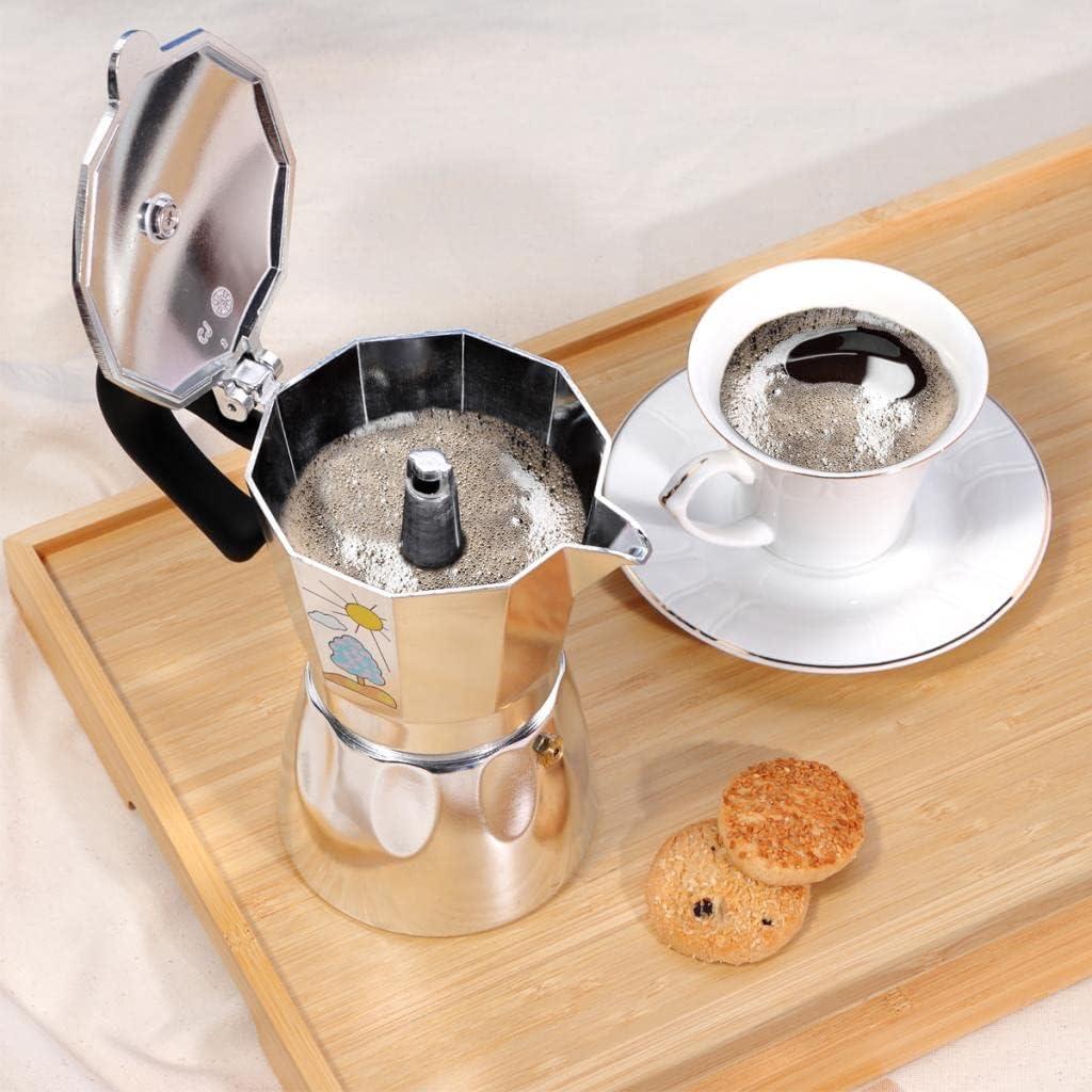 Any Morning Silver Aluminum Stovetop Espresso Coffee Maker, 120 ml