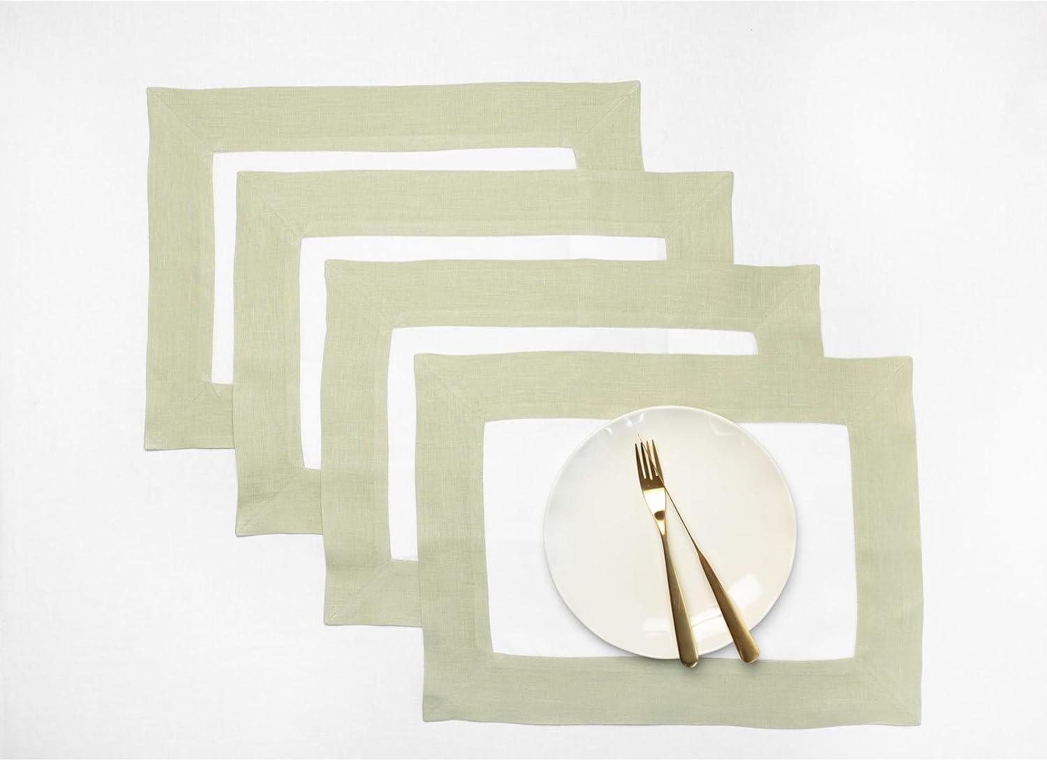 Contempo - 100% Pure Linen Rectangle Placemats (Set of 4)