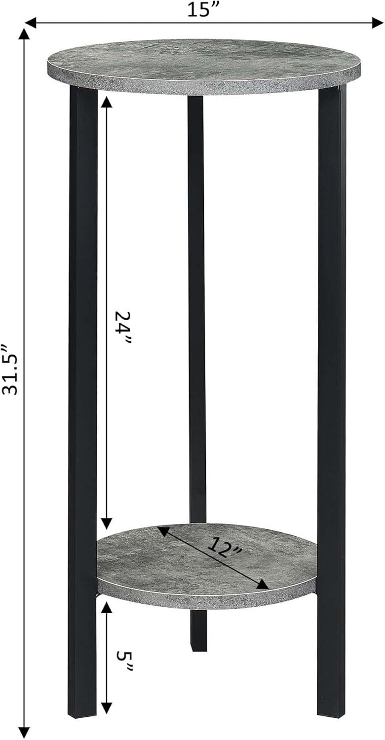 Convenience Concepts Graystone 31-inch 2 Tier Plant Stand, Black/Black