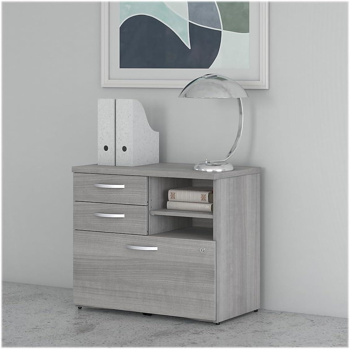 Studio C Office Storage Cabinet with Drawers in Platinum Gray - Engineered Wood