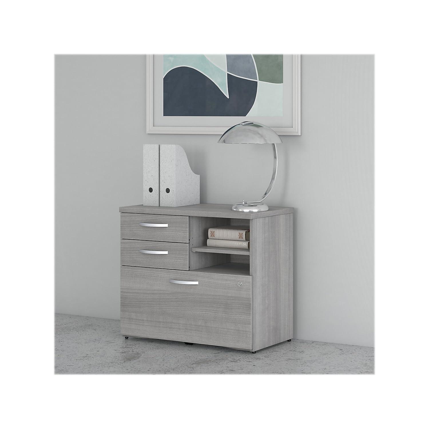 Studio C Office Storage Cabinet with Drawers in Platinum Gray - Engineered Wood