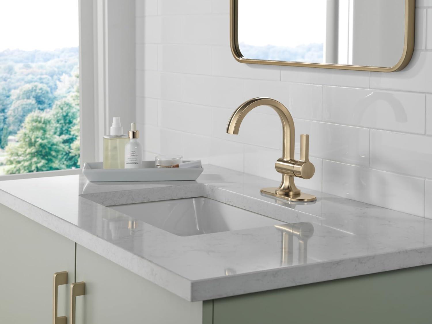 Albion Brushed Gold Single Handle Bathroom Faucet