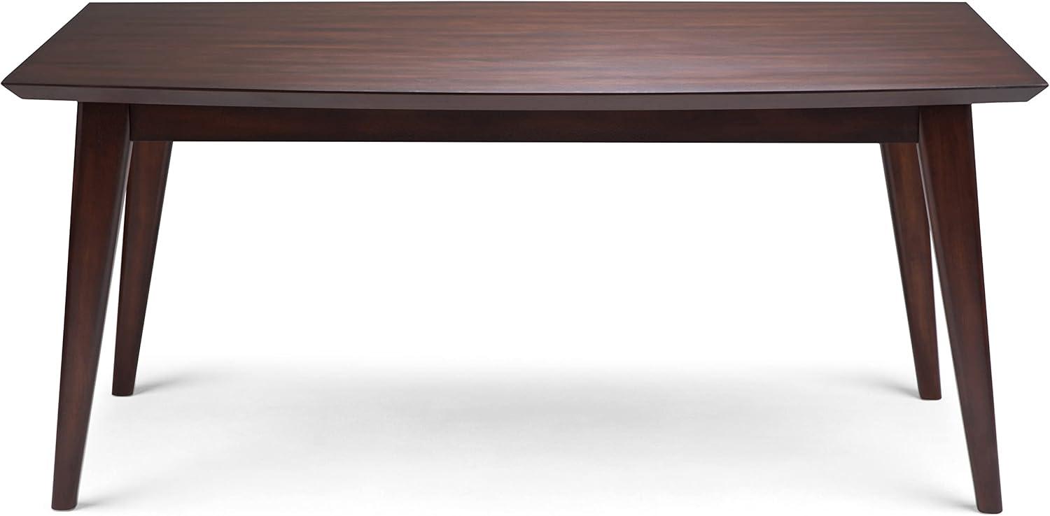 Draper 66'' Java Brown Solid Hardwood Mid-Century Modern Dining Table