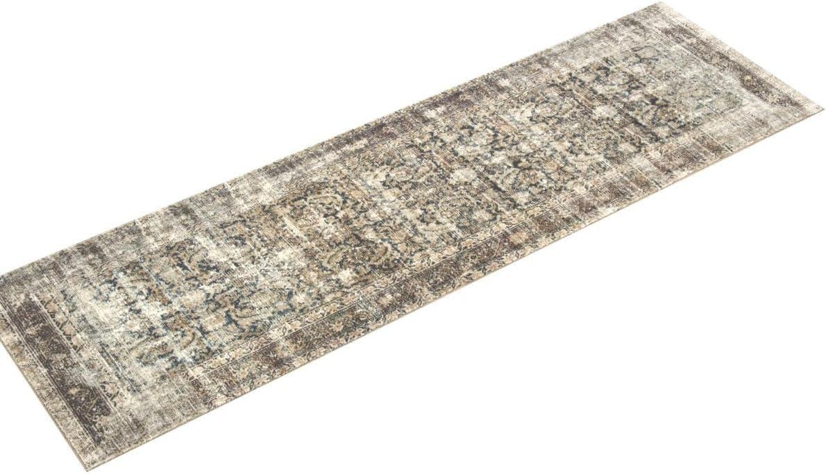 Amber Lewis Navy and Sand Wool Runner Rug 2'-3" x 11'-6"