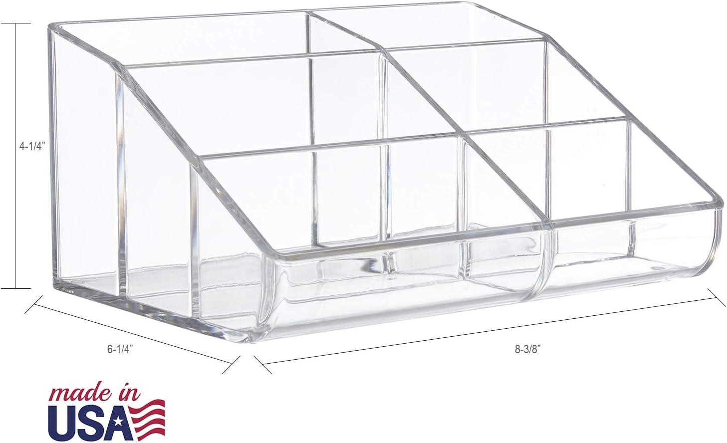 STORi Clear Plastic 6-Compartment Vanity Makeup Organizer