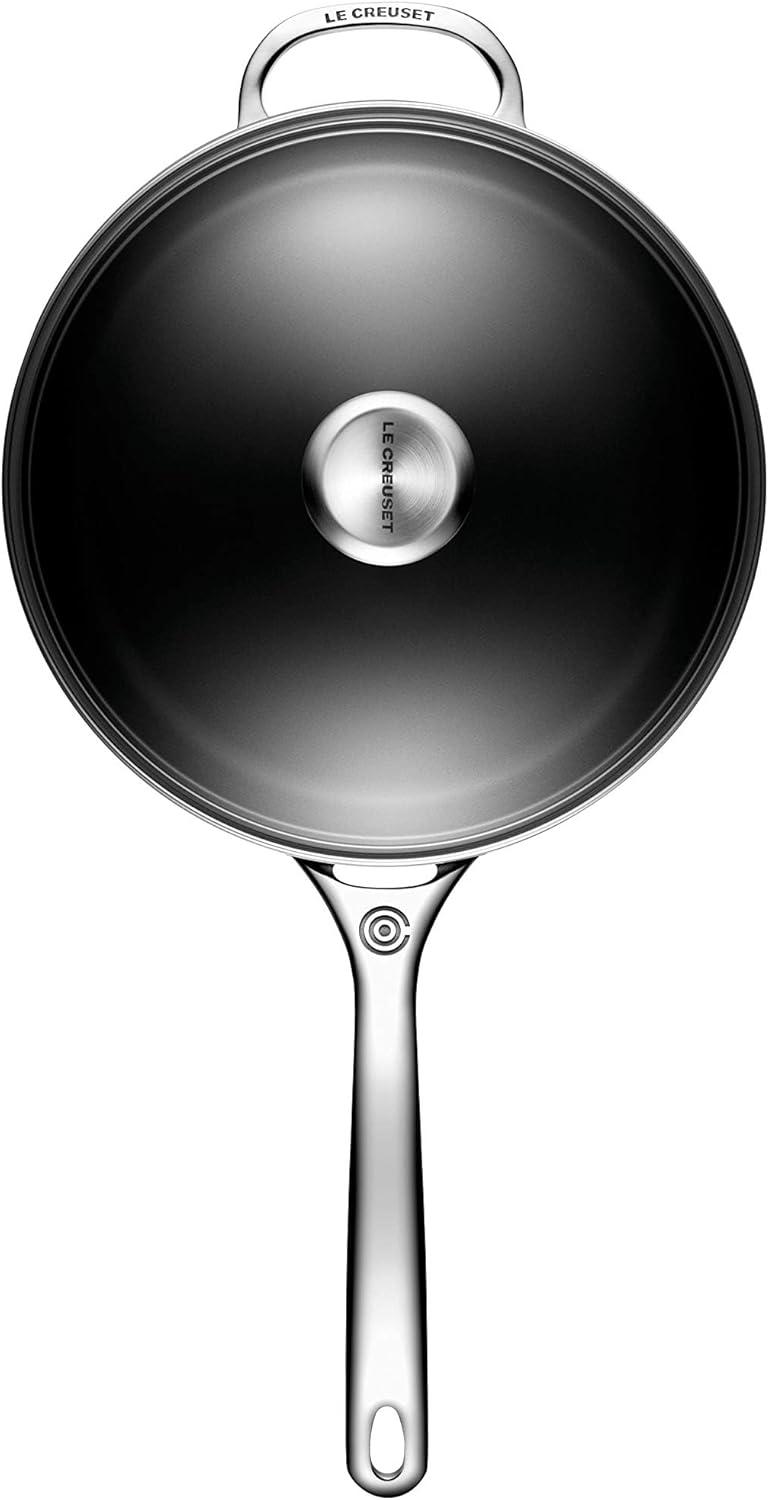 Black Nonstick Aluminum Saute Pan with Glass Lid, 4.25 qt.