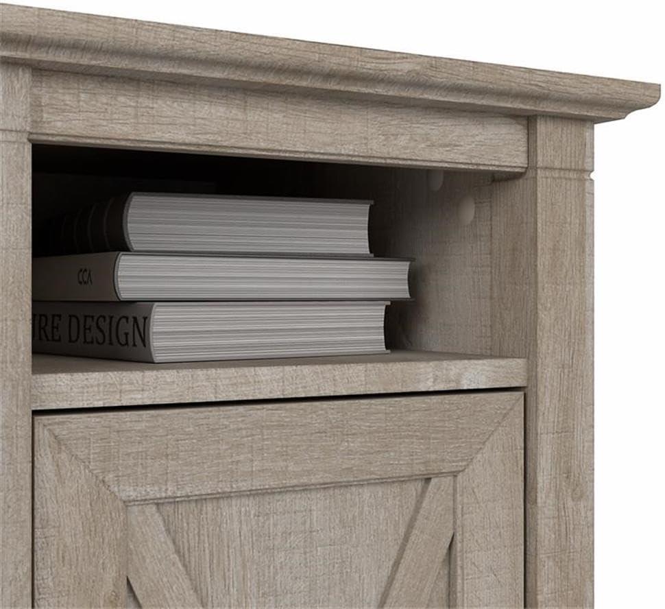 Key West End Table with Door in Washed Gray - Engineered Wood