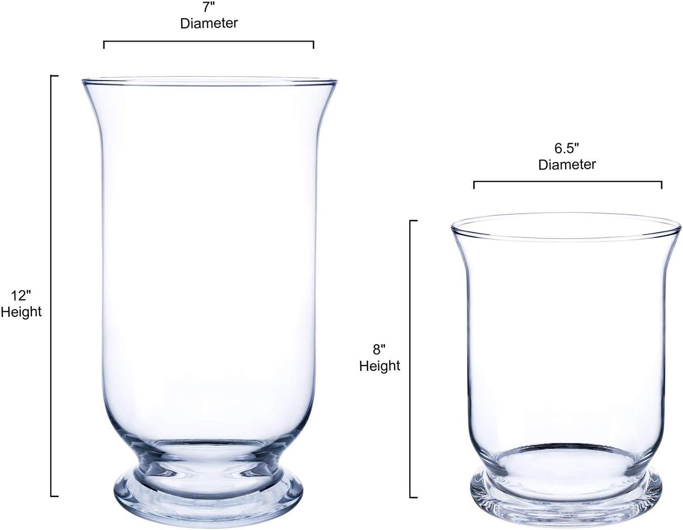 Clear Glass 12-Inch Hurricane Vase for Floral Arrangements