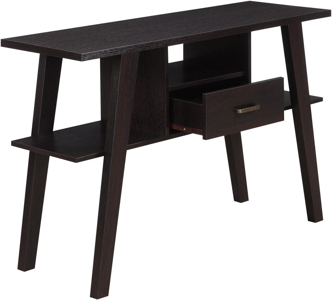 Newport Mike W Console Table with Drawer, Espresso - 47.25 x 15.5 x 30 in.