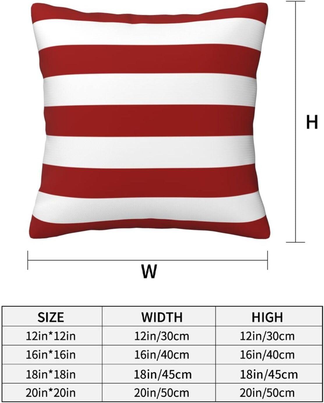 Red and White Stripes Throw Pillow Cover Cushion Modern Farmhouse Pillow Covers 18x18 Inch Soft Pillow Cases Decor for Couch Sofa Living Room Bedroom Outdoor Home Gift Set of 2