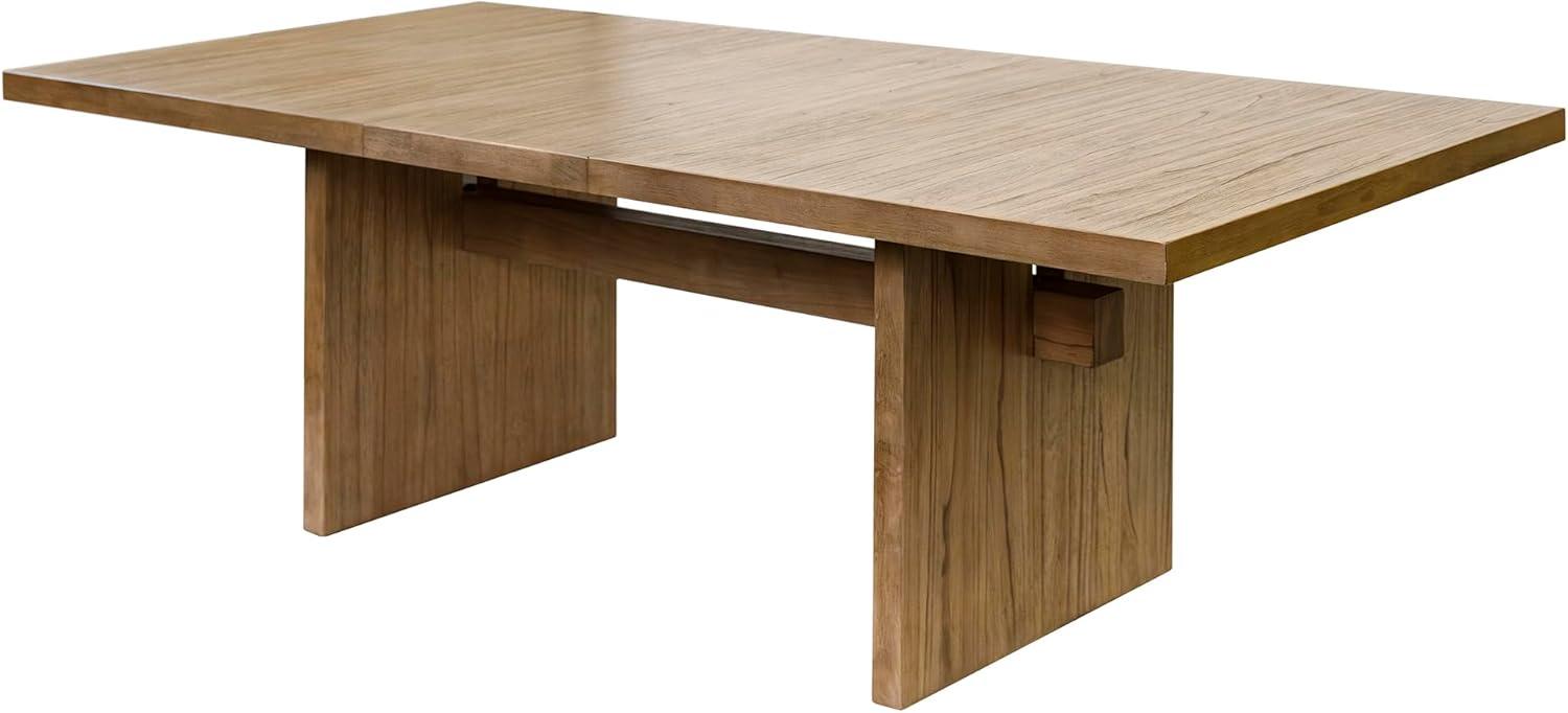 Coastal Wood Rectangular Kitchen Table with Six Chairs Dining Table Brown