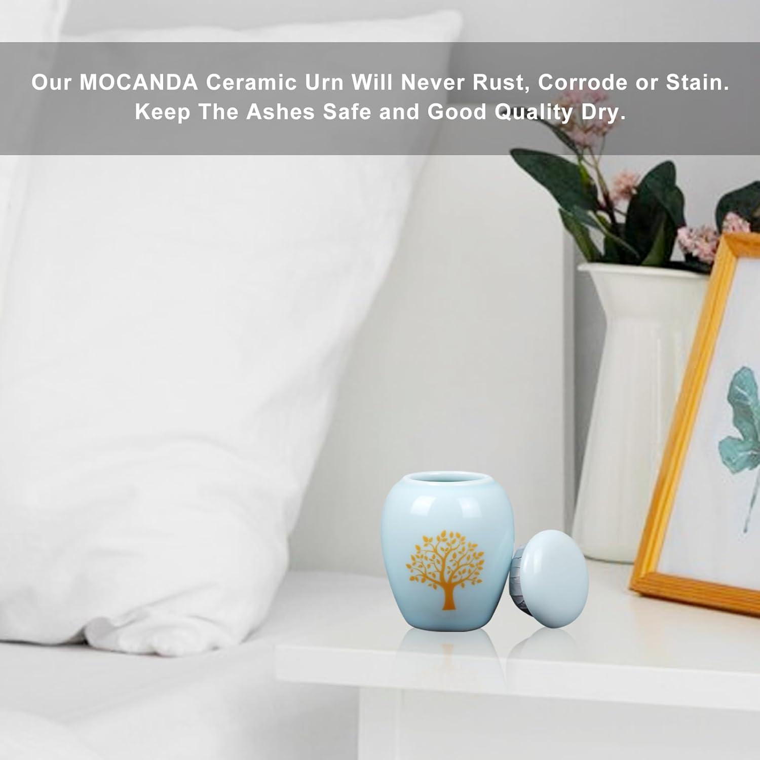 Mini Urns for Human Ashes Set of 5,Small Urns for Human Ashes Keepsake,Decorative Ceramic Tree of Life Urn,Baby & Pet Urn