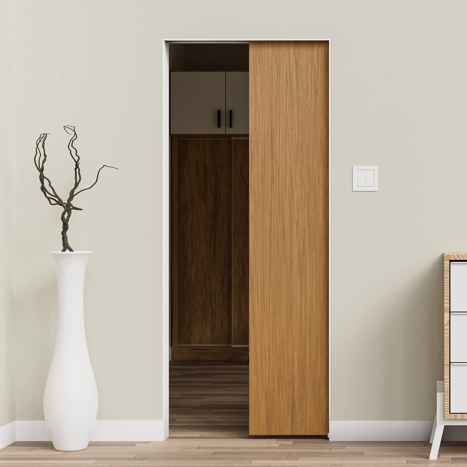Villar Home Designs Heavy Duty Sliding Pocket Door Hardware Set for 24'' to 36'' doors with Soft Close and Frame