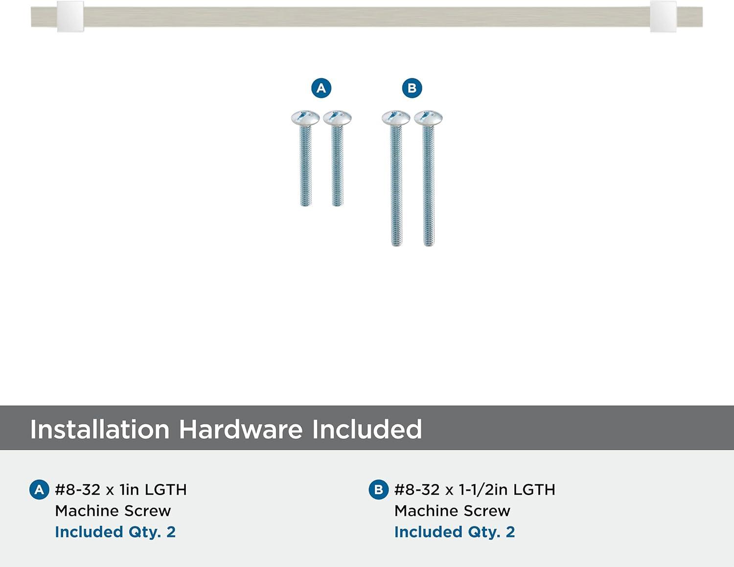 Amerock Mulino 8-13/16 inch (224mm) Center-to-Center Satin Nickel/Polished Chrome Cabinet Pull