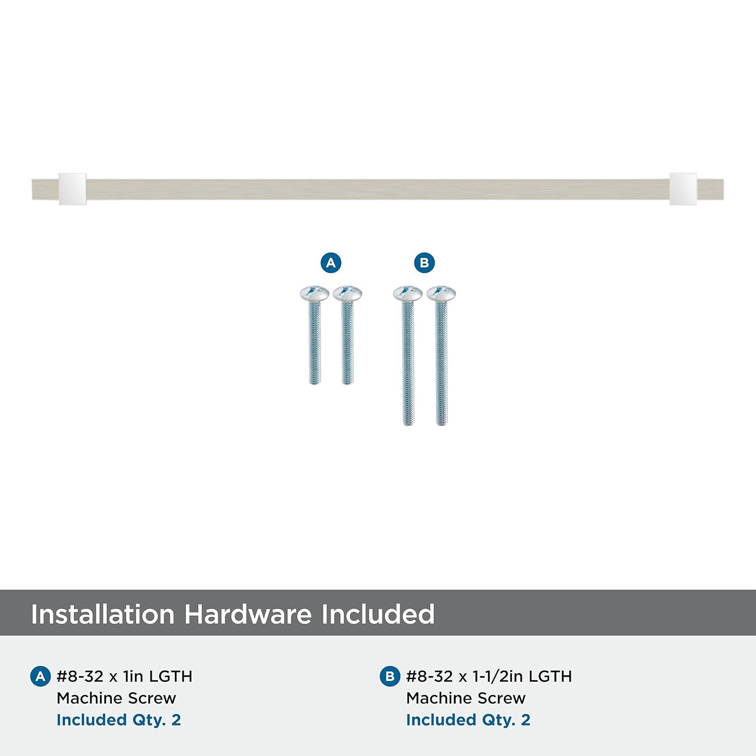 Amerock Mulino 8-13/16 inch (224mm) Center-to-Center Satin Nickel/Polished Chrome Cabinet Pull
