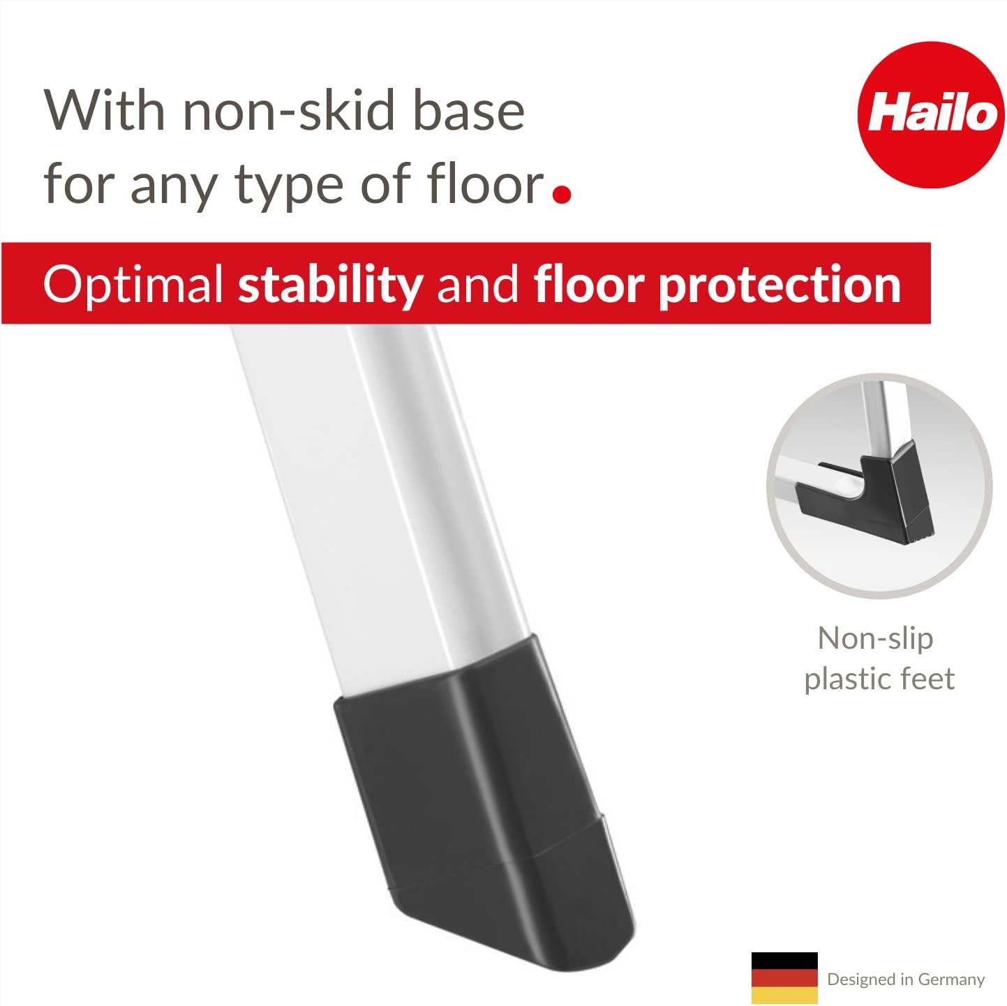 Hailo Folding Step Stool, Non-Slip 2 Step Steel Ladder for Home & Kitchen