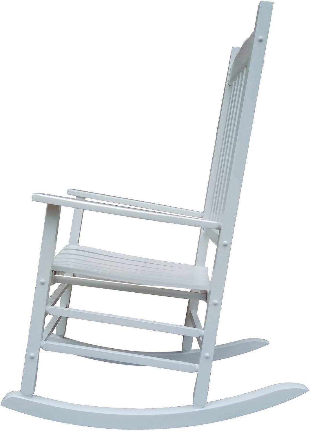 White Wood Traditional Outdoor Rocking Armchair