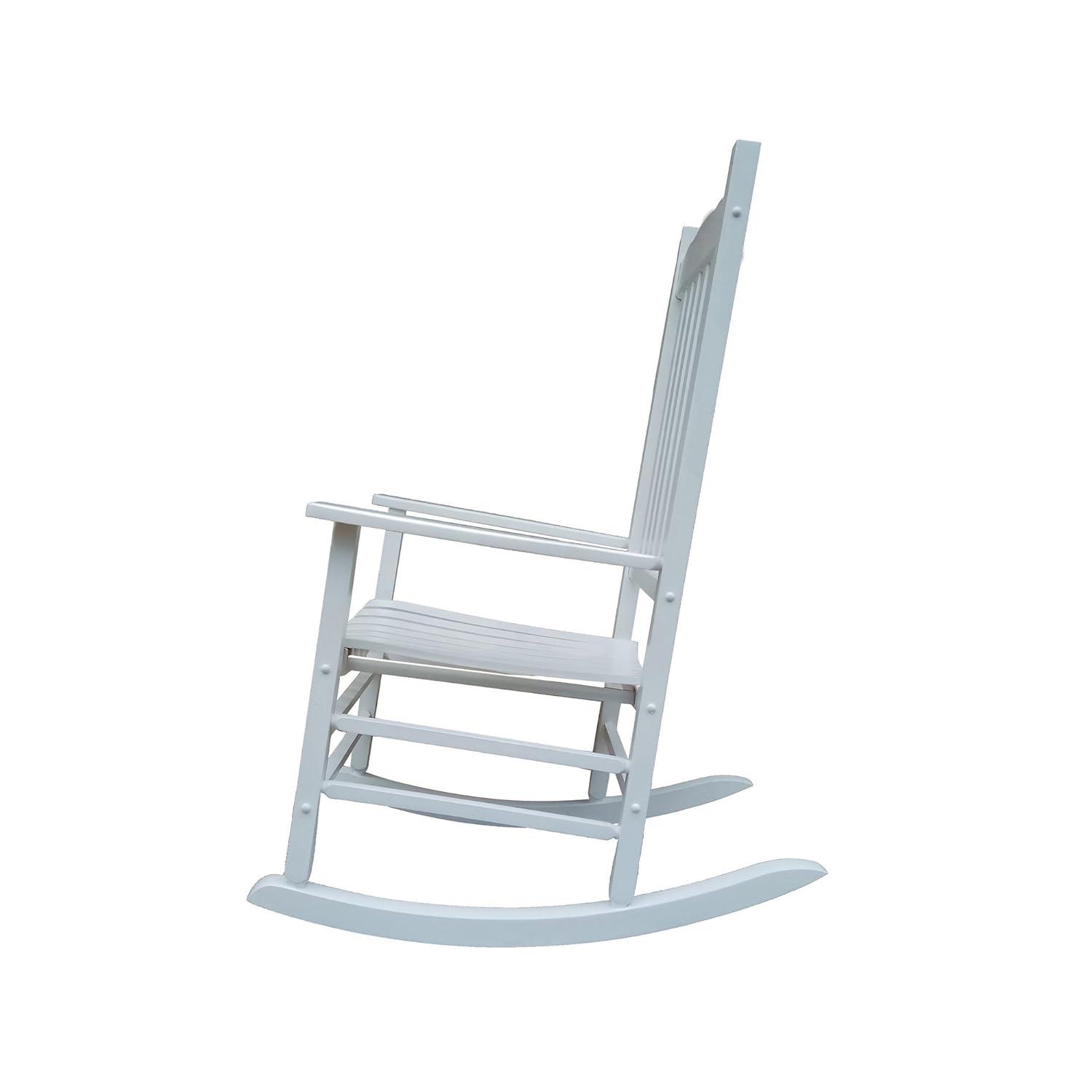 White Wood Traditional Outdoor Rocking Armchair