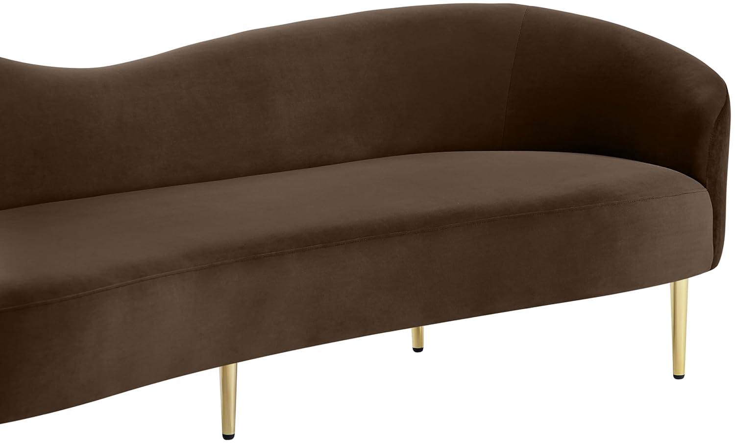 Meridian Furniture Ritz Brown Velvet Sofa